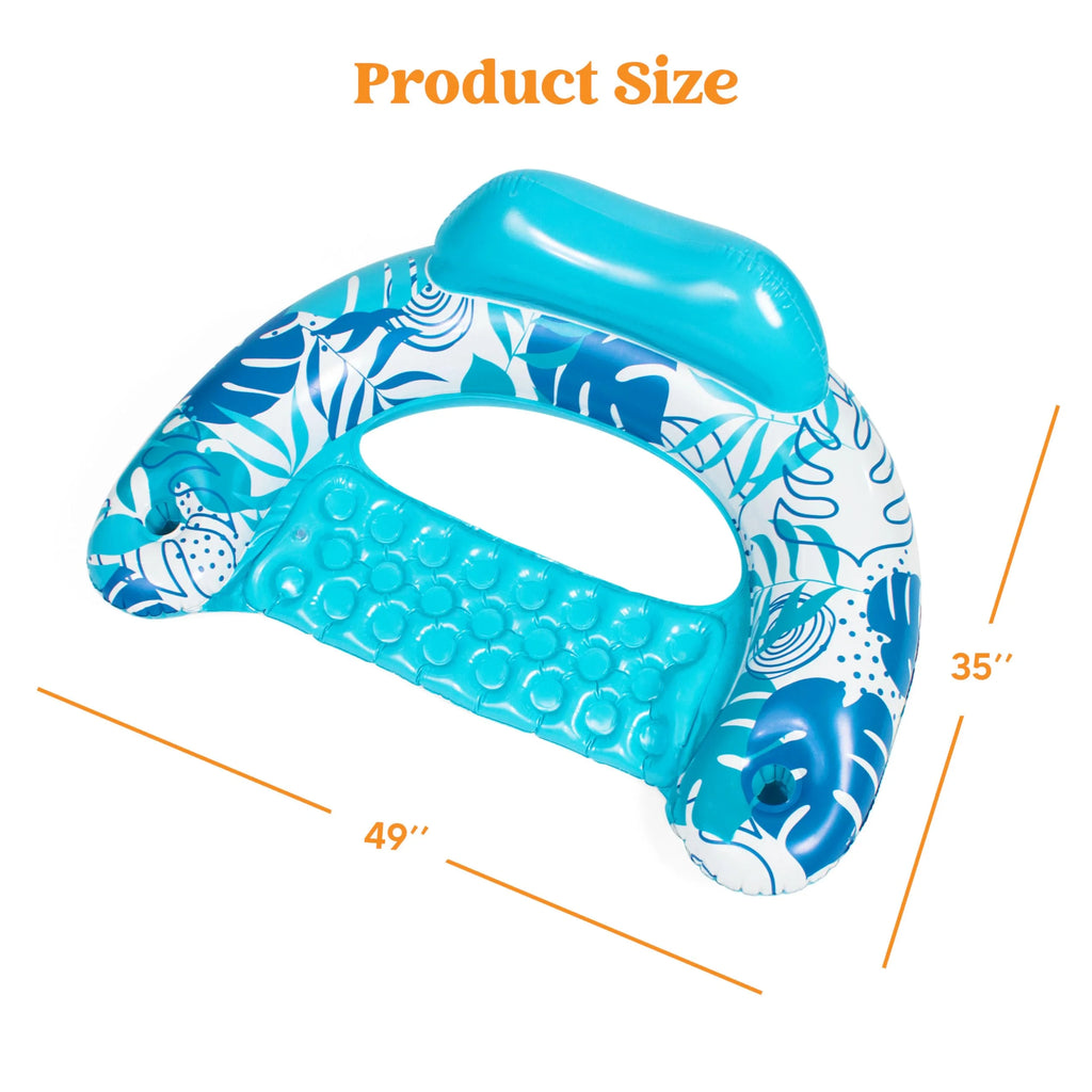 Inflatable Pool Chair Float with 2 Cup Holder F713
