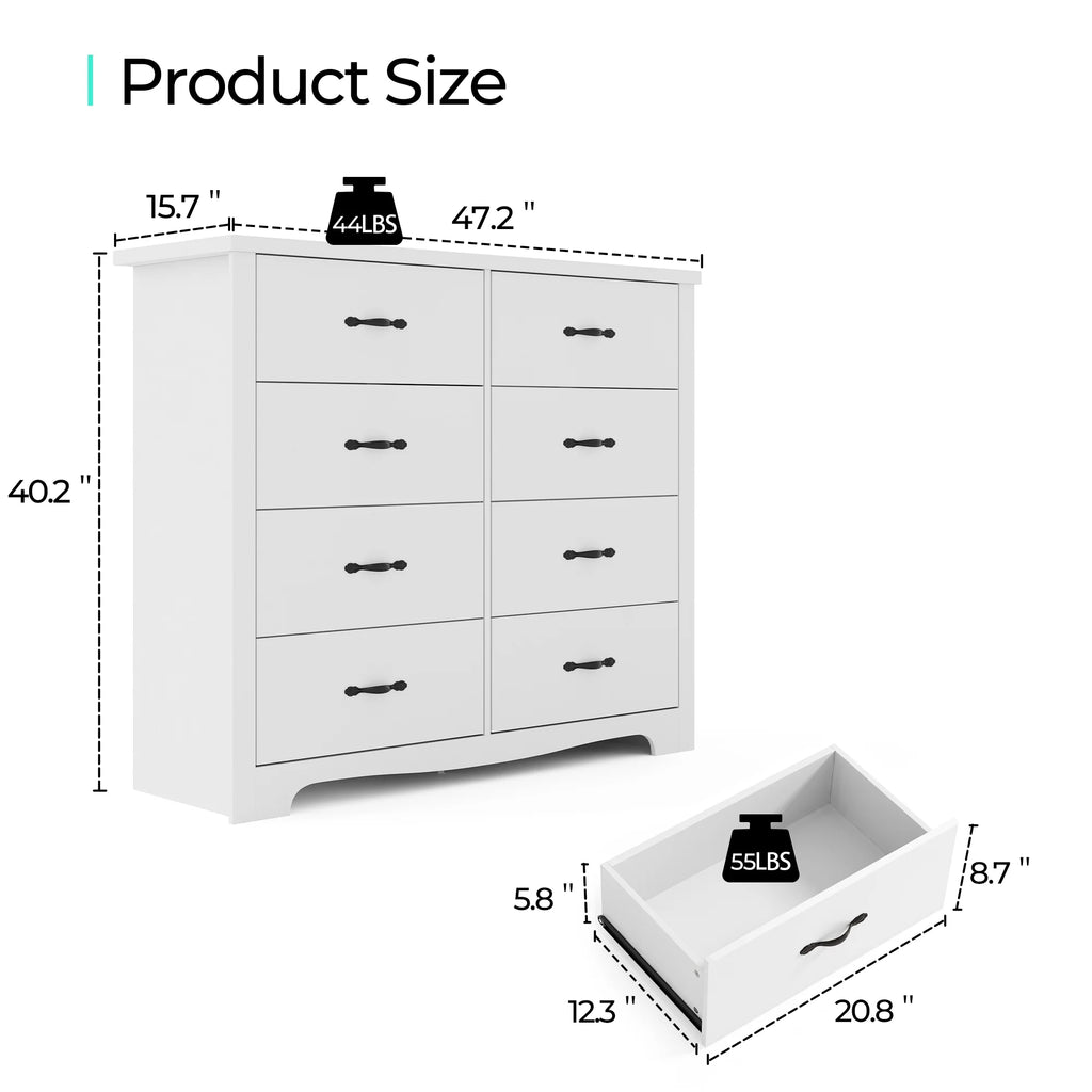 Black 6 Drawer Double Dresser I73975