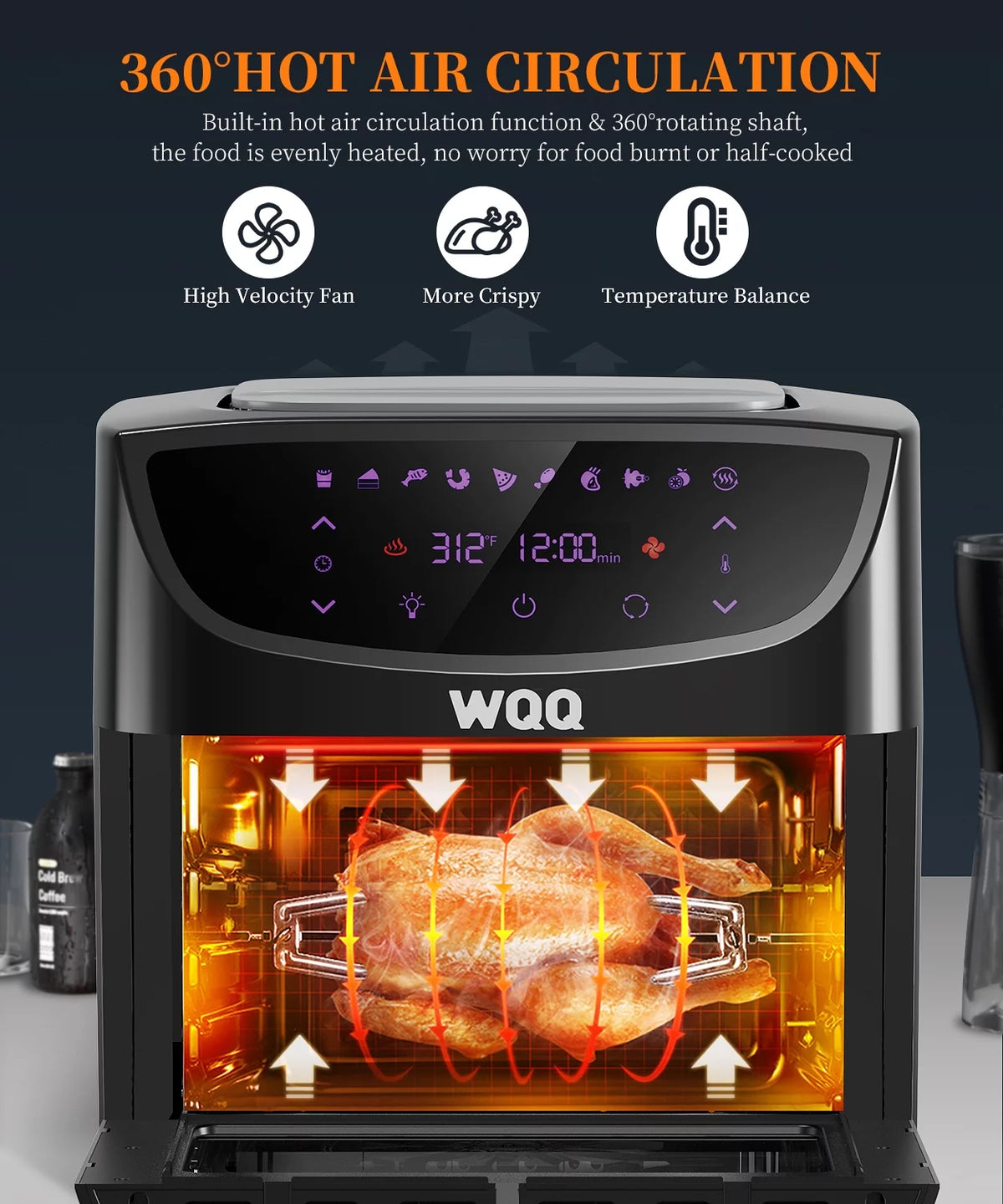 20 Quart 1800W Air Fryer Oven Combo P76864