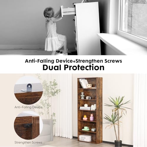 6 Shelf 63 Inch Tall Black Bookcase D29008
