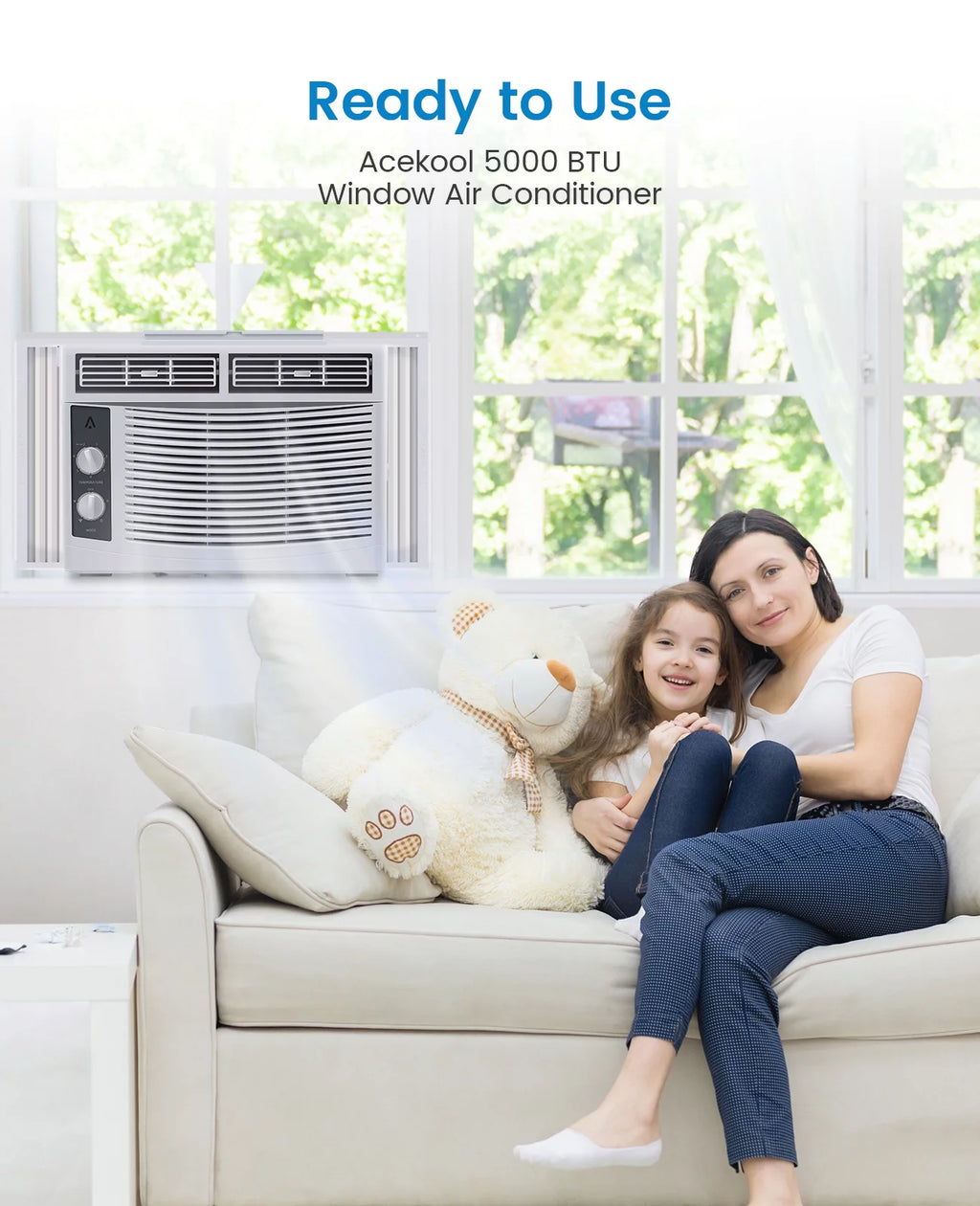 8,000 BTU Smart Window Air Conditioner with Remote Control S394698