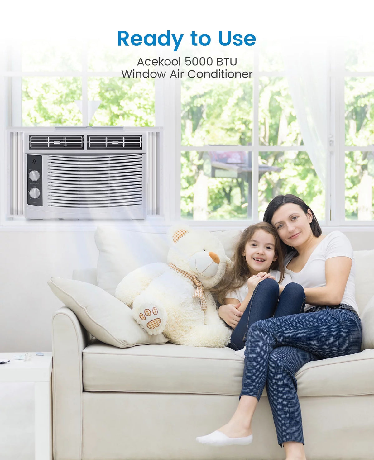 8,000 BTU Smart Window Air Conditioner with Remote Control S394698