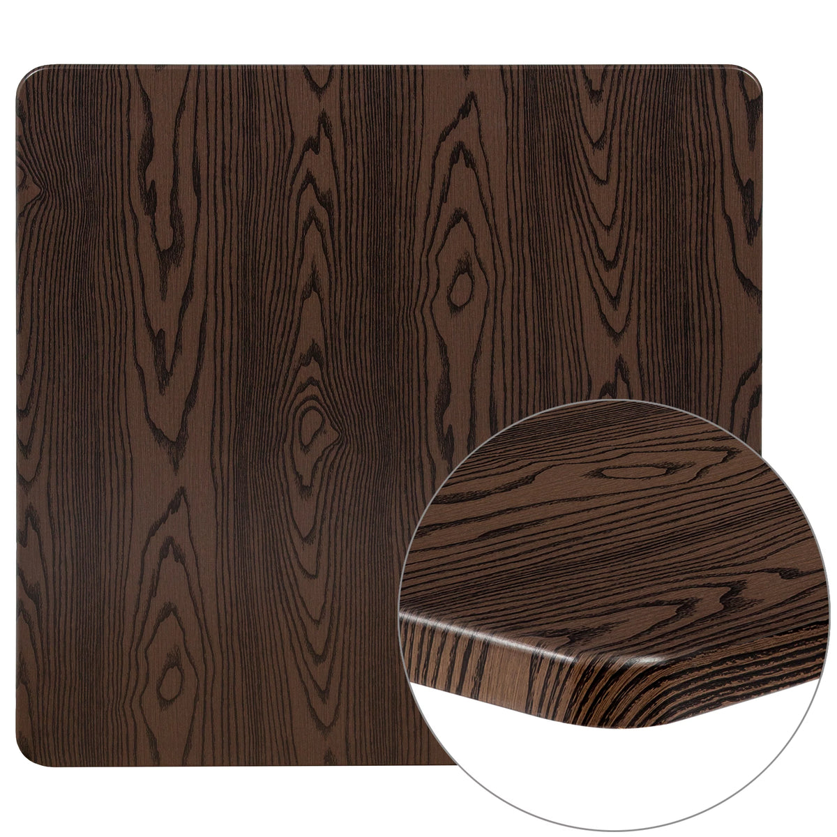 36" Square Rustic Wood Laminate Table Top Q7553