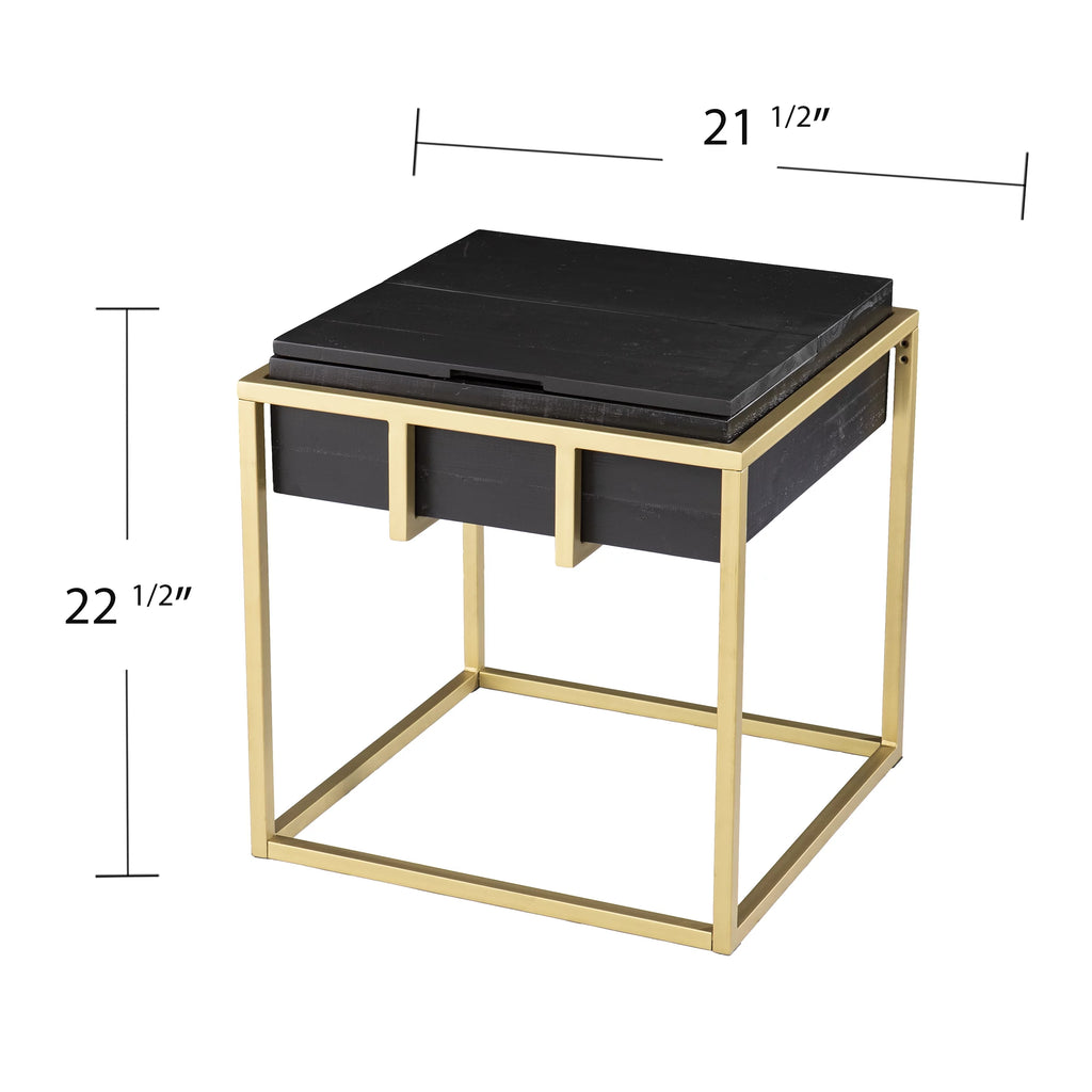 Reclaimed Wood Storage End Table A847