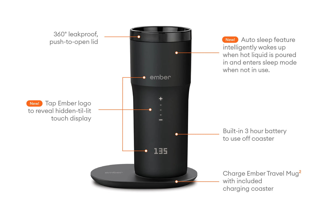 12 oz Black Temperature Control Smart Mug R3826