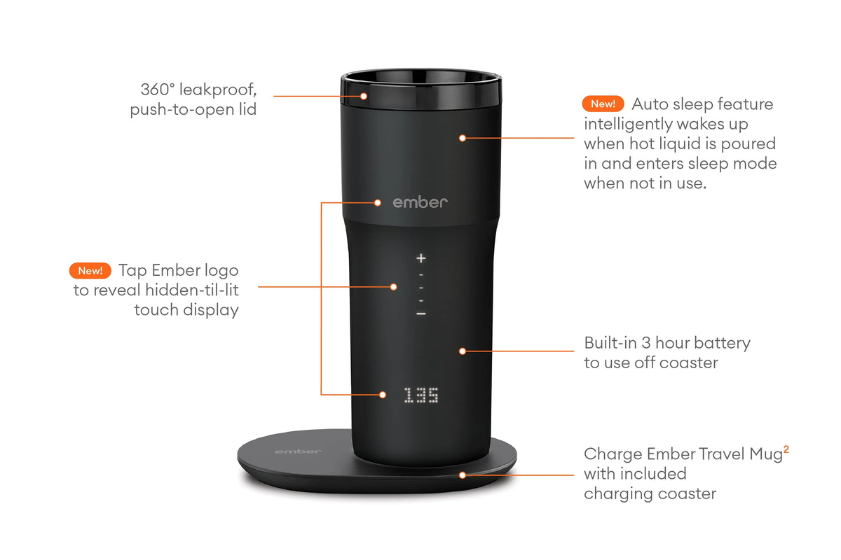 12 oz Black Temperature Control Smart Mug R3826