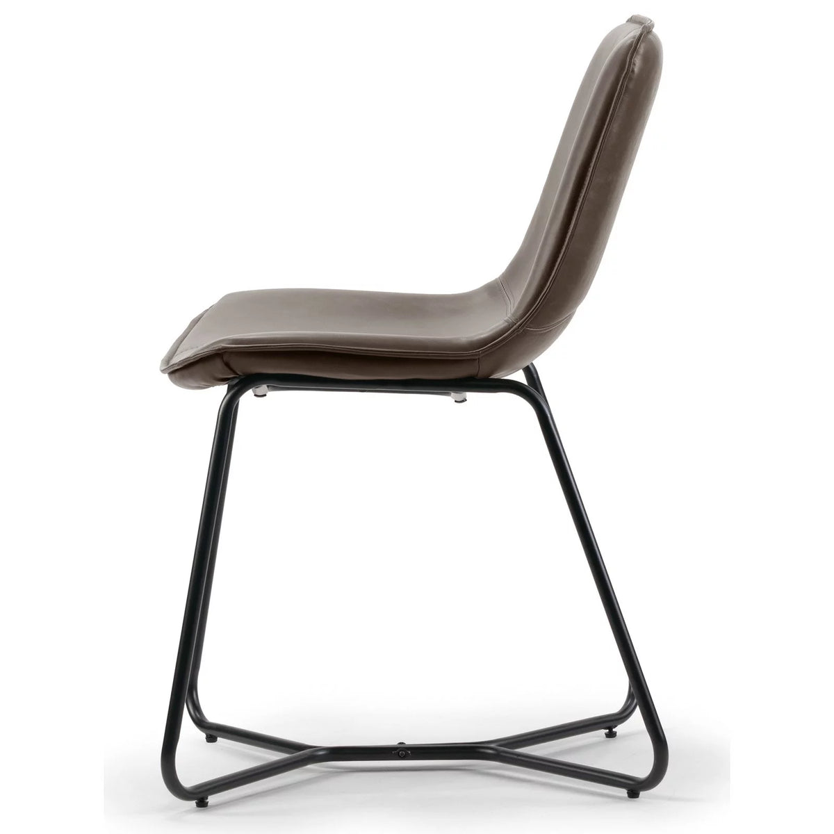Brown Faux Leather Dining Chairs Set of 2 L335371