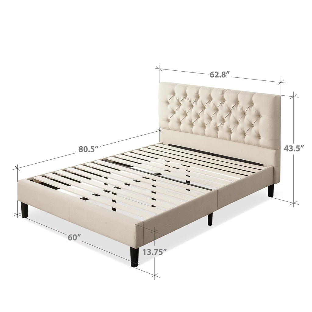 Queen Upholstered Platform Bed Frame E124