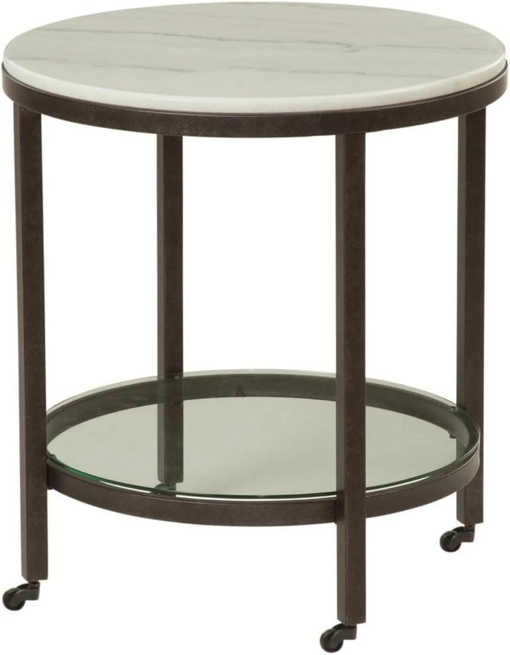White Marble Round End Table Z9872
