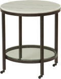 White Marble Round End Table Z9872