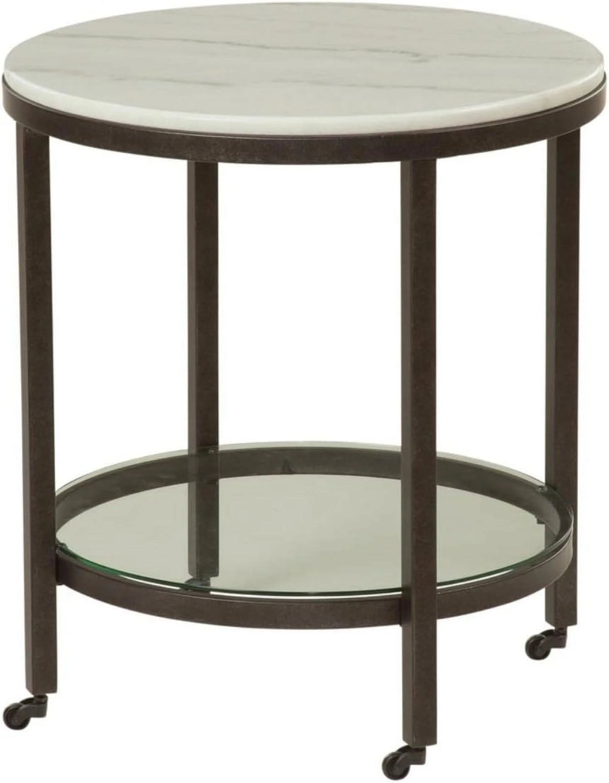 White Marble Round End Table Z9872