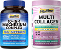 Collagen Peptides Powder 8oz & Magnesium Complex 120 Caps K15871
