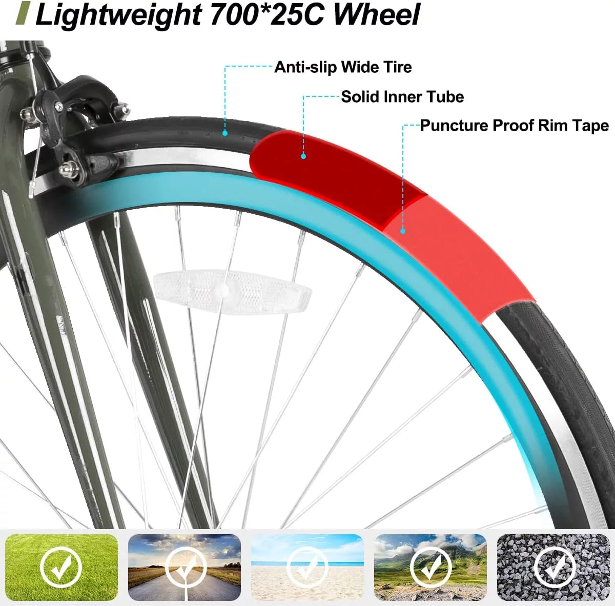 Single Speed Fixed Gear Bike with 700C Wheels I608599