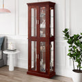 6-Tier Lighted Curio Display Cabinet with Adjustable Shelves and Tempered Glass Doors W535