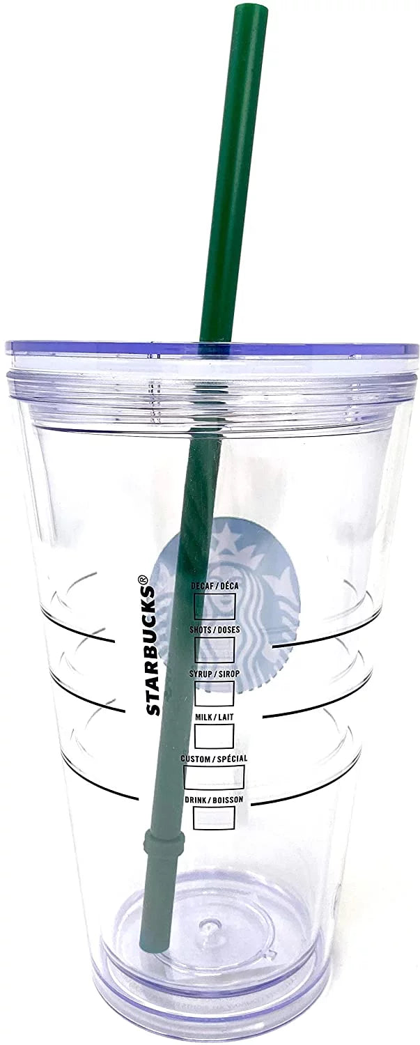 Clear 16oz Tumbler with Straw D1041