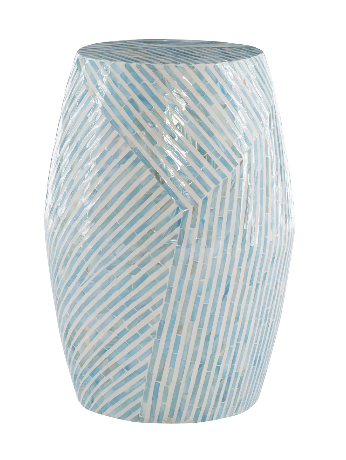 Blue White Capiz Shell Accent Table N54863