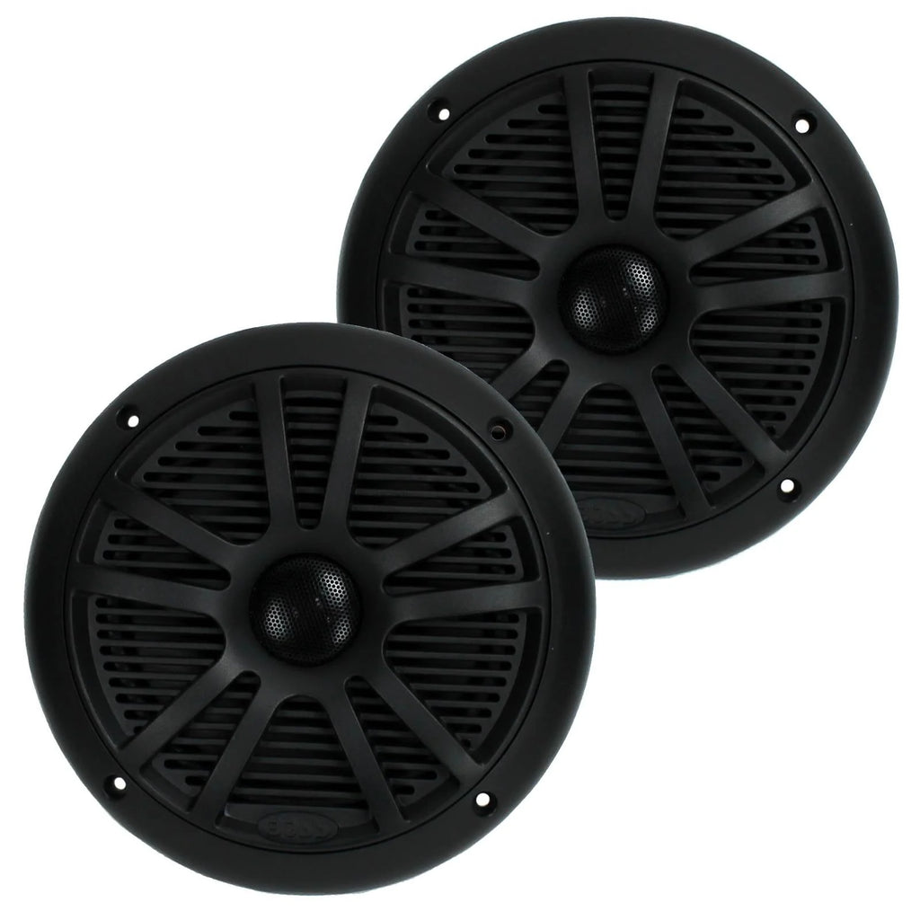 6.5 Inch Black Marine Audio Speakers (6 Pack) J296