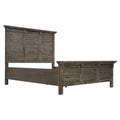 Queen Wood Bed in Weathered Gray and Brown V355232