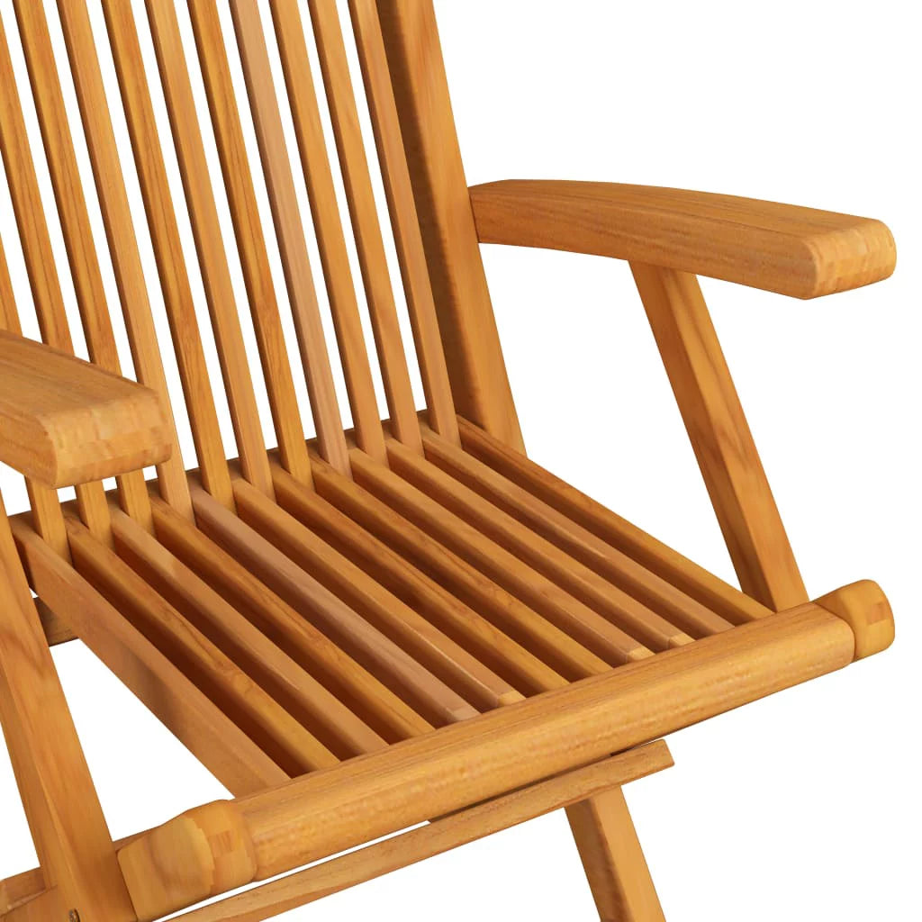 Patio Chairs with Cream Cushions 4 pcs Solid Teak Wood N746676