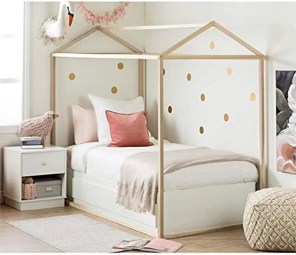 Solid Wood Canopy Platform Bed Frame D3768