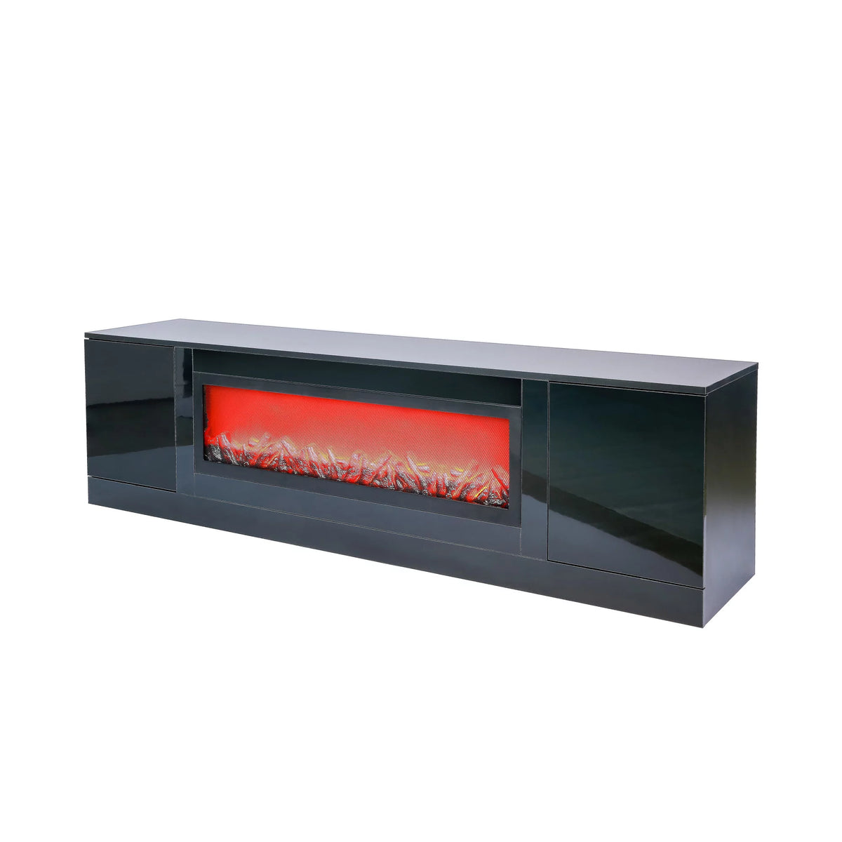 Black Electric Fireplace TV Stand Z414