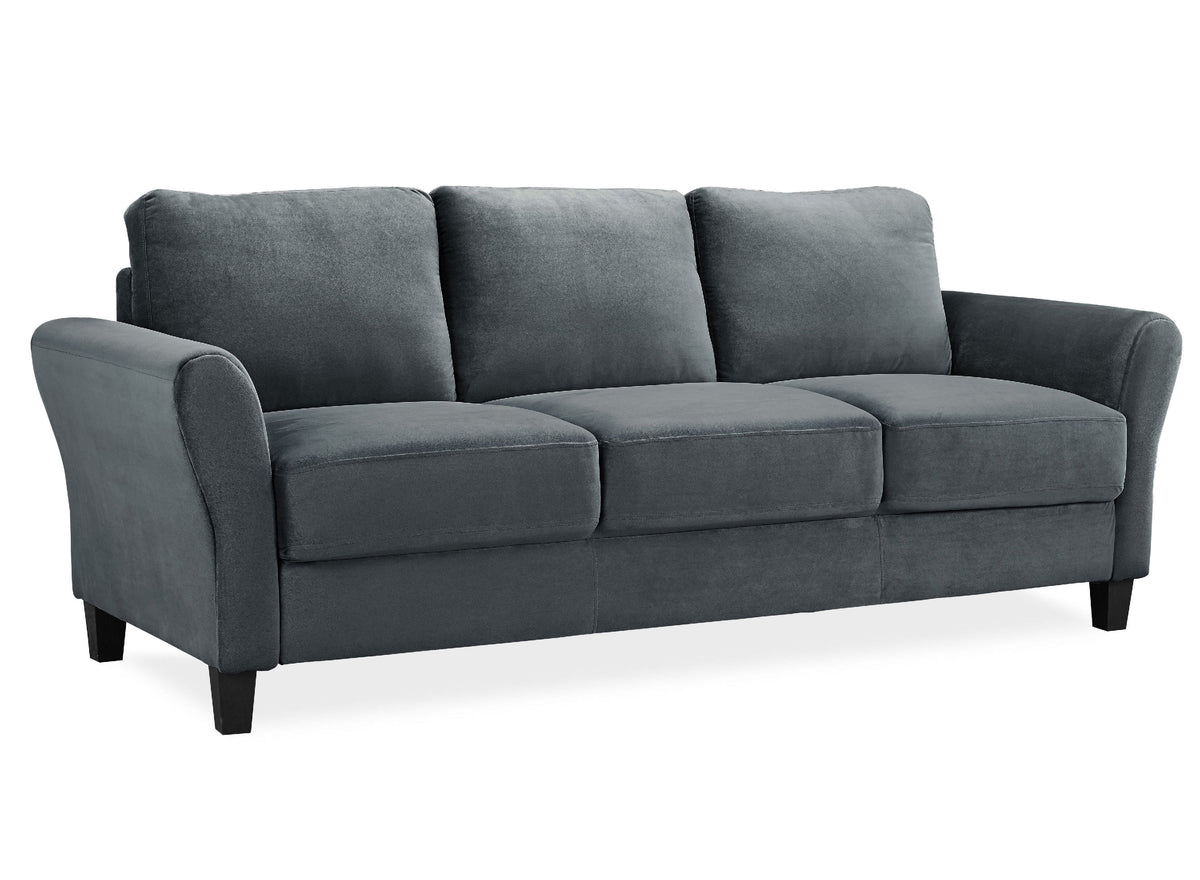 Gray Fabric Sofa with Curved Arms M596769
