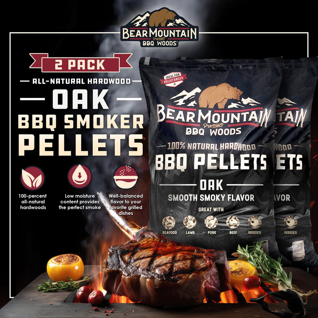 All Natural Hardwood Oak BBQ Smoker Pellets, 20 lbs (2 Pack) F20518