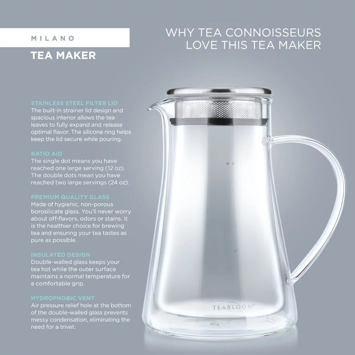 Insulated Glass Tea Steeper X6678