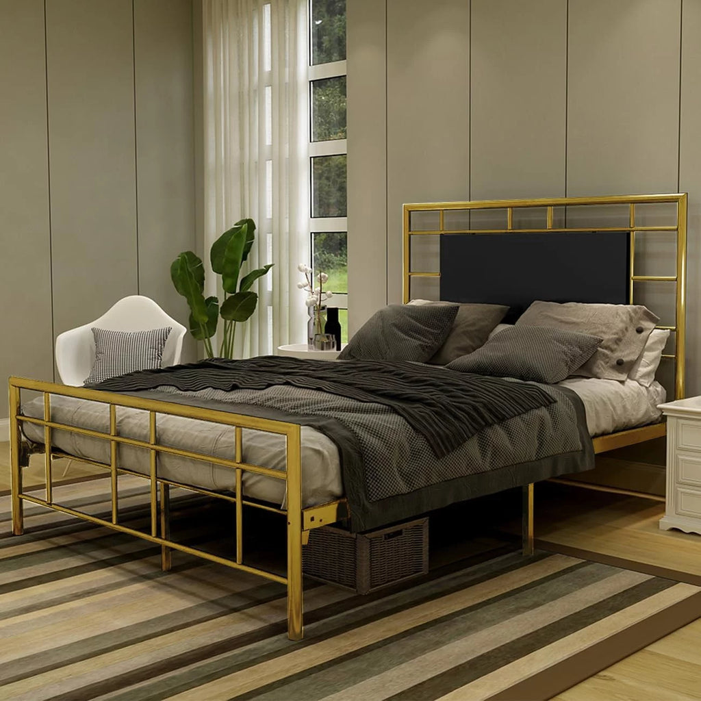 Full Size Gold Metal Platform Bed Frame K44126