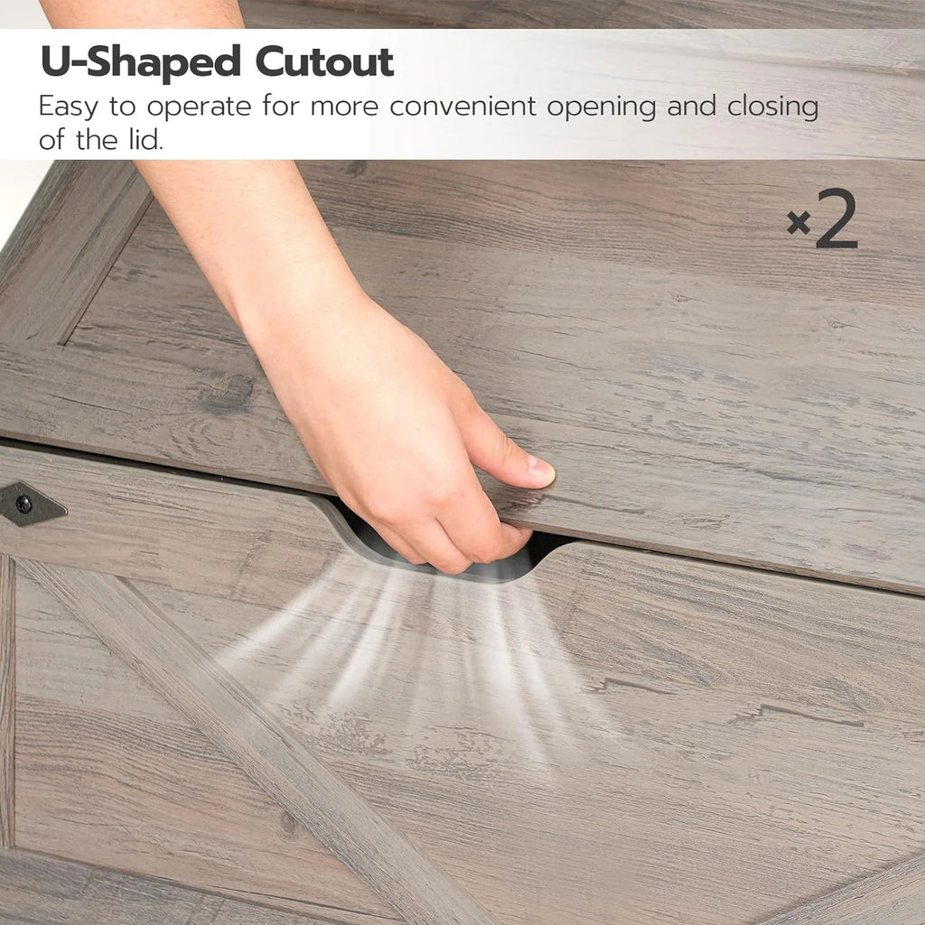 Wooden Storage Chest with Flip Top J168