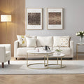 White Faux Marble Top Round Nesting Coffee Table Set M8633