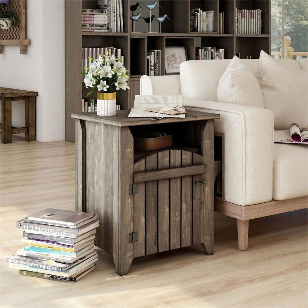 Oak Wood Storage Coffee Table and End Table Set B958