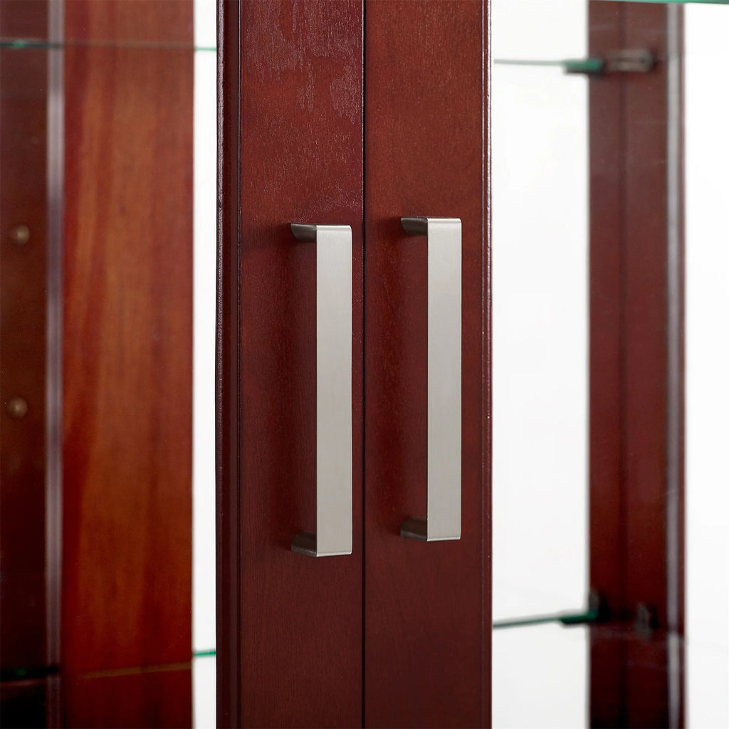 6-Tier Lighted Curio Display Cabinet with Adjustable Shelves and Tempered Glass Doors W535