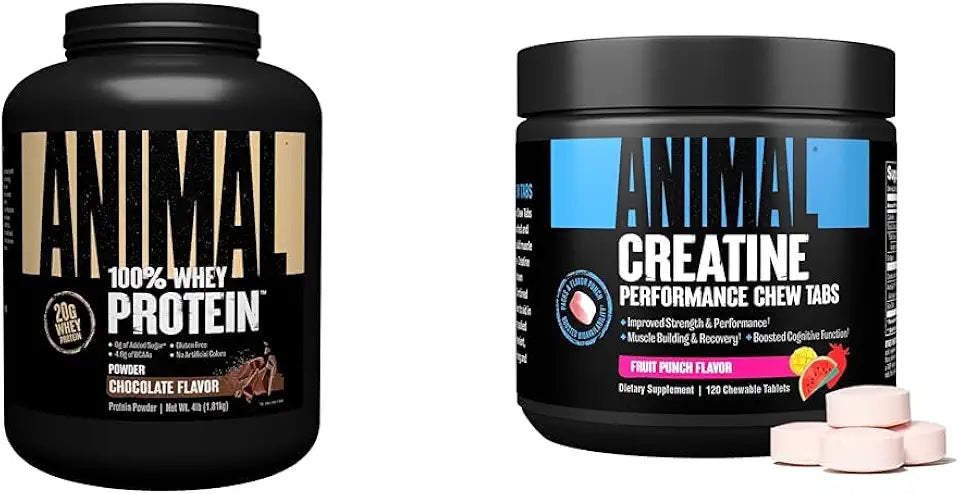 Chocolate Whey Protein Powder and Fruit Punch Creatine Bundle F901374