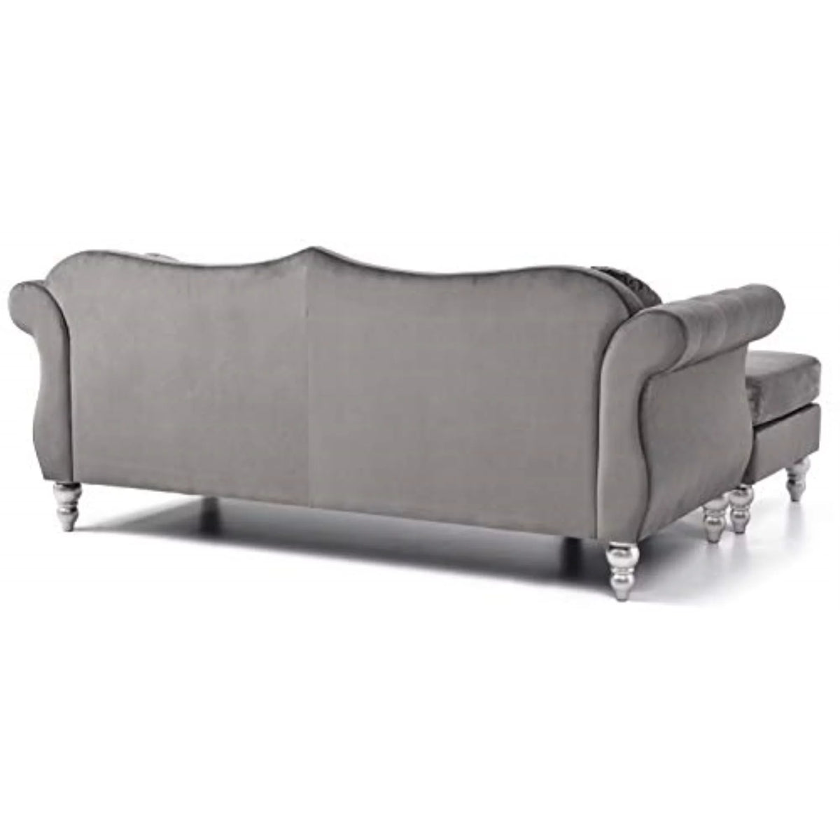 Dark Gray Velvet Sofa Chaise E577867