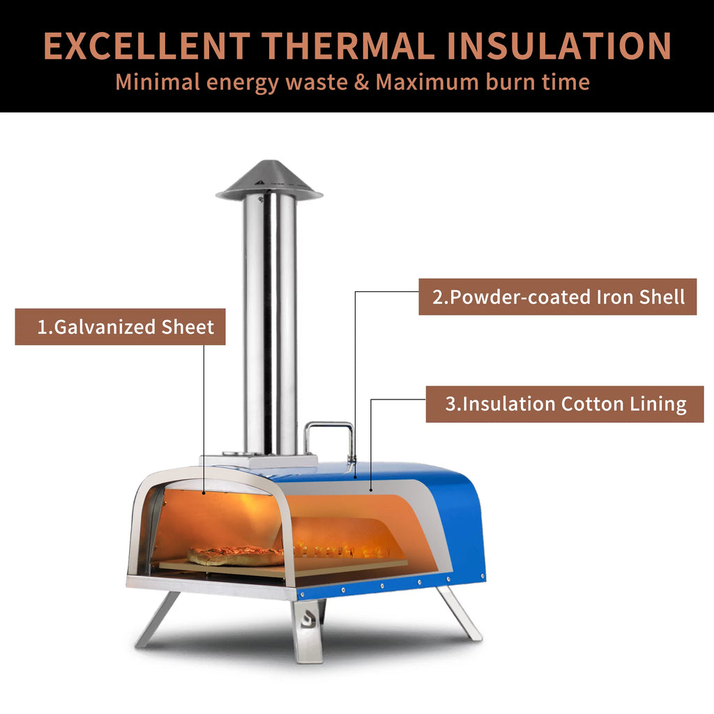 12 Outdoor Wood Fired Pizza Oven with Pizza Stone L414