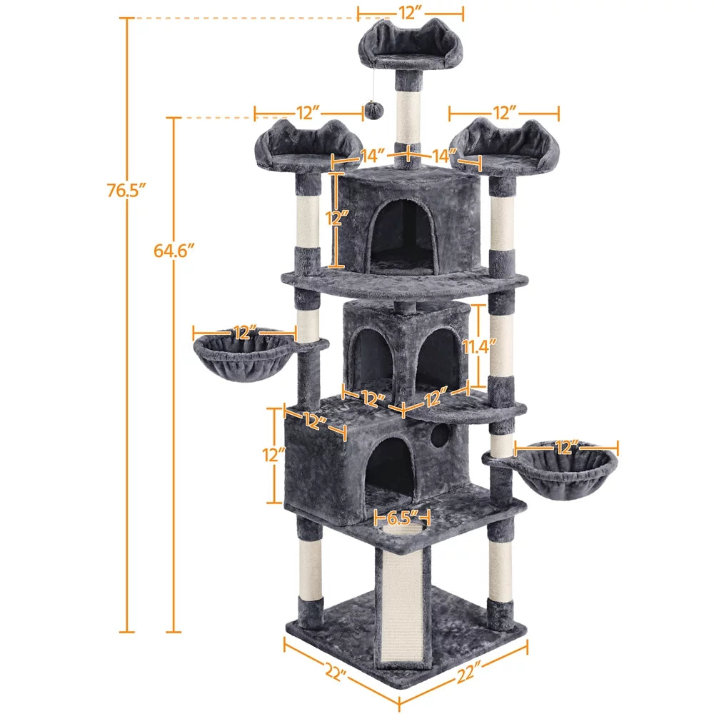 Dark Gray Cat Tree with Condos K55131