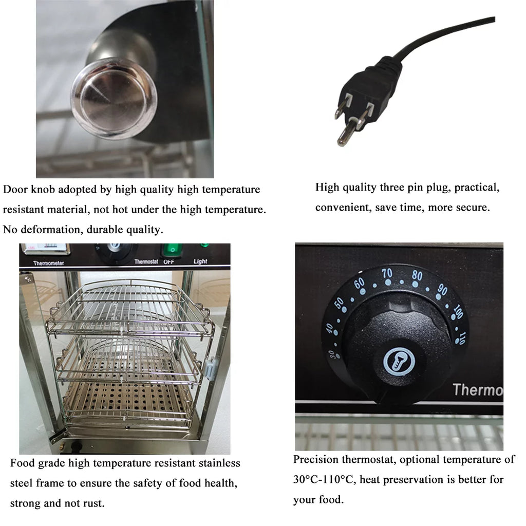 3 Layers Electric Food Warmer Display Case 850W D977004