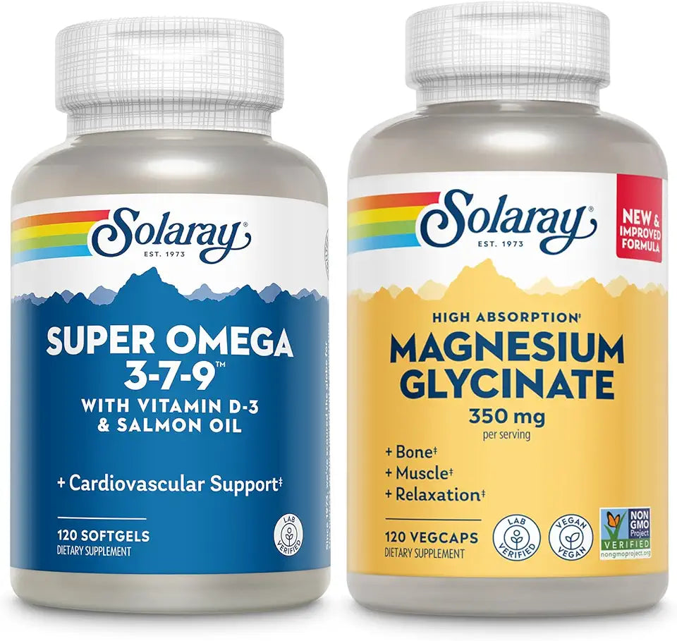Omega 3, 7, 9 and Magnesium Glycinate 120 Softgels, 275 VegCaps G5516