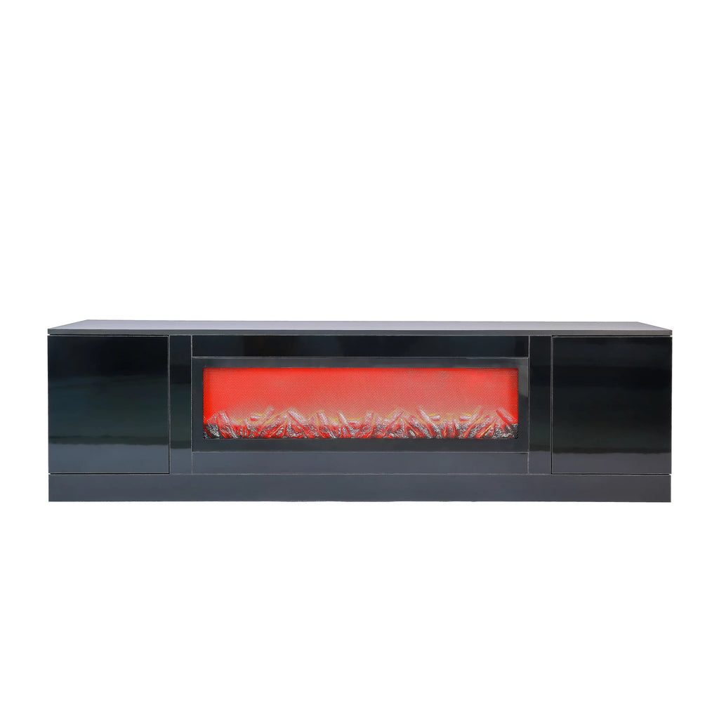 Black Electric Fireplace TV Stand Z414