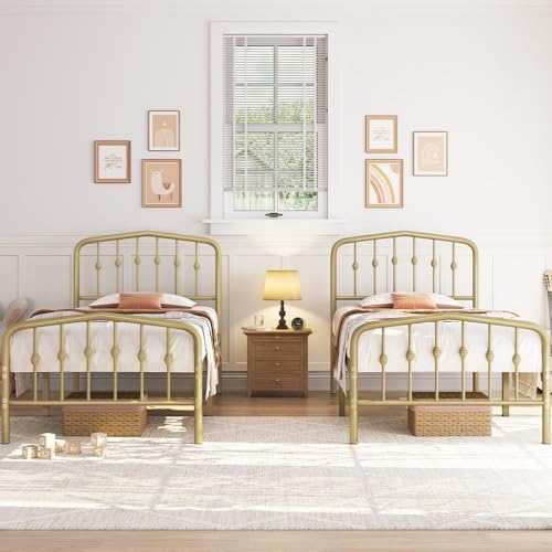White Full Metal Platform Bed with Wrought Iron Headboard R126