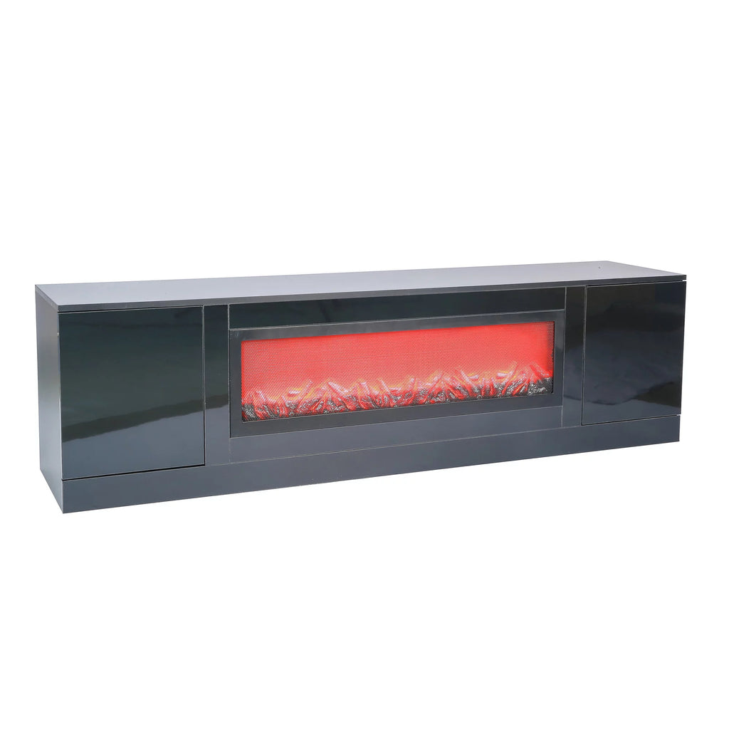 Black Electric Fireplace TV Stand Z414