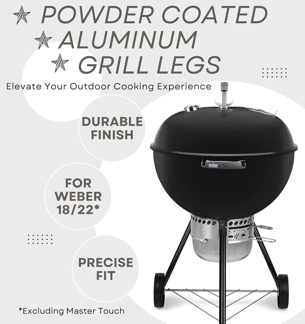 Black 22 Inch Charcoal Grill Front Leg Kit X3375