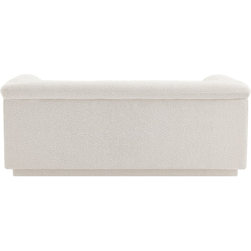 Cream Boucle Fabric Loveseat W8529