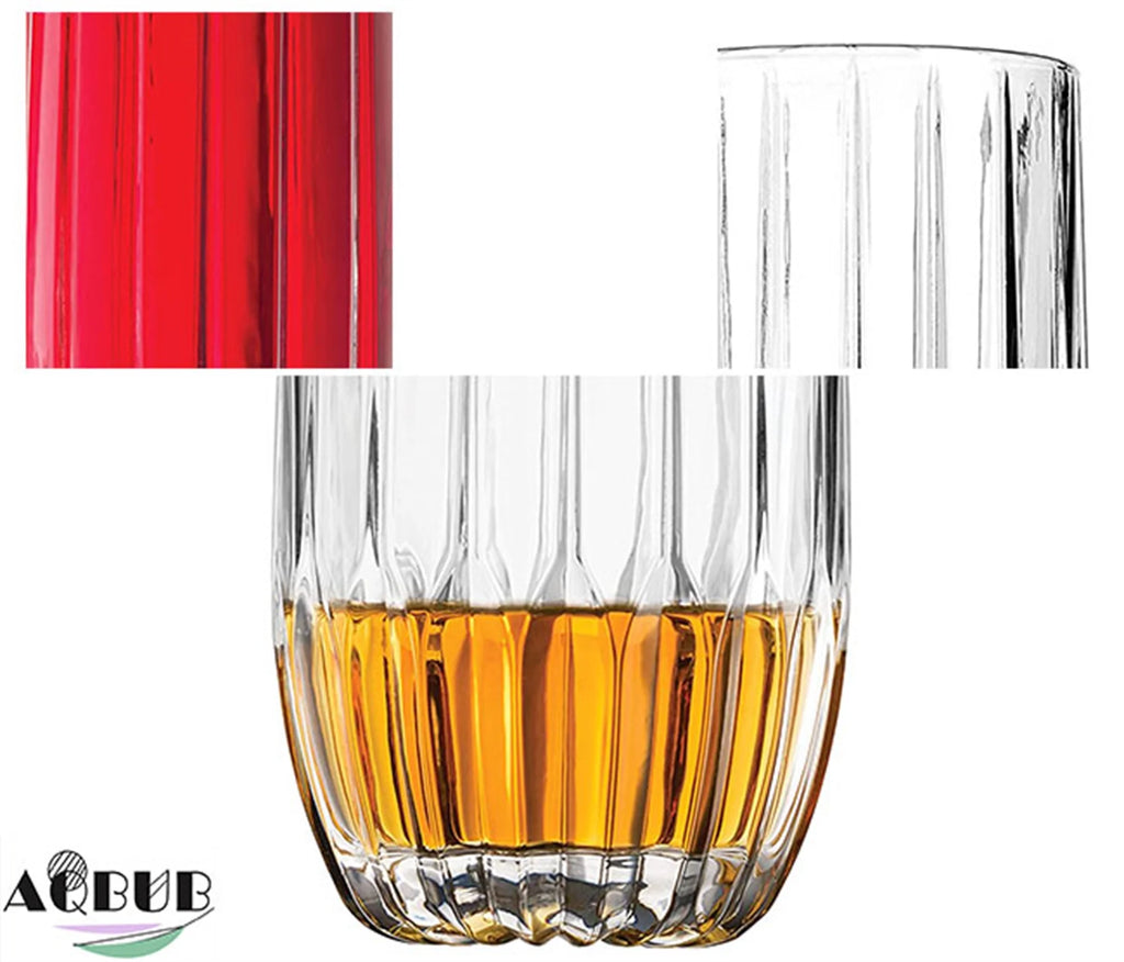 8 Crystal Glasses Set, 4 Tumblers 12 oz and 4 Whisky Glasses 10 oz A913