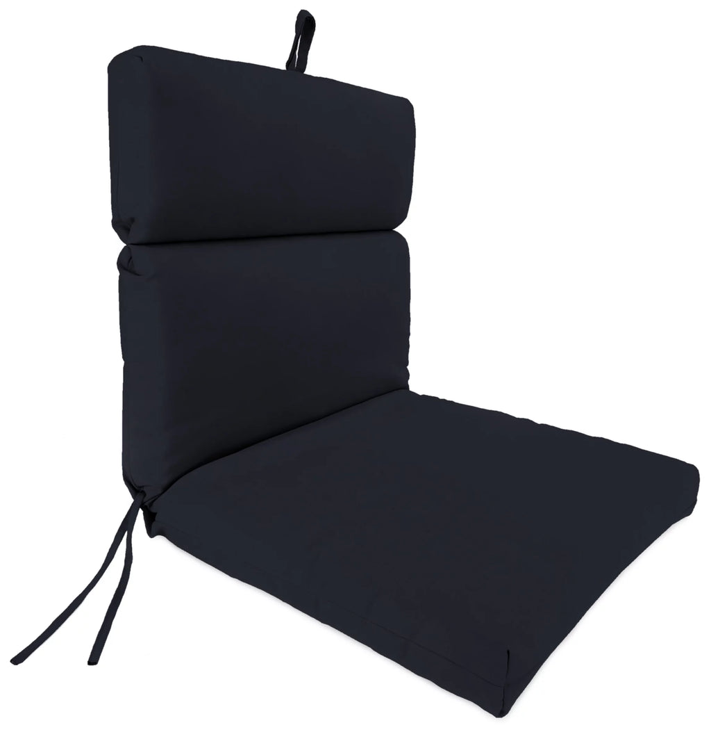 Navy Rectangular Outdoor Chair Cushion with Ties D415278