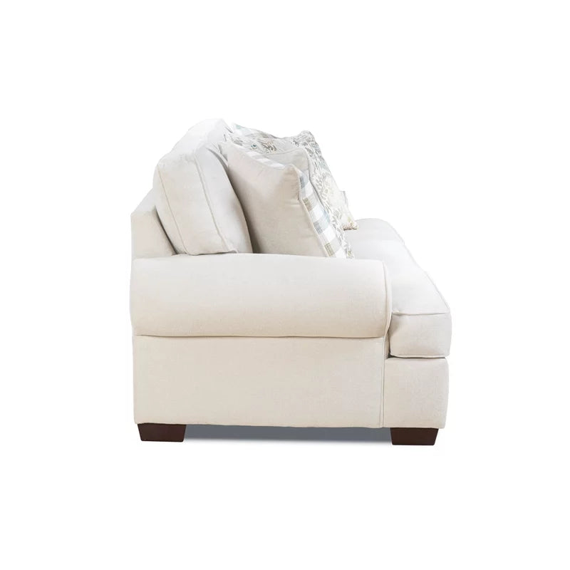 Cream Fabric Arm Sofa with Pillows L552