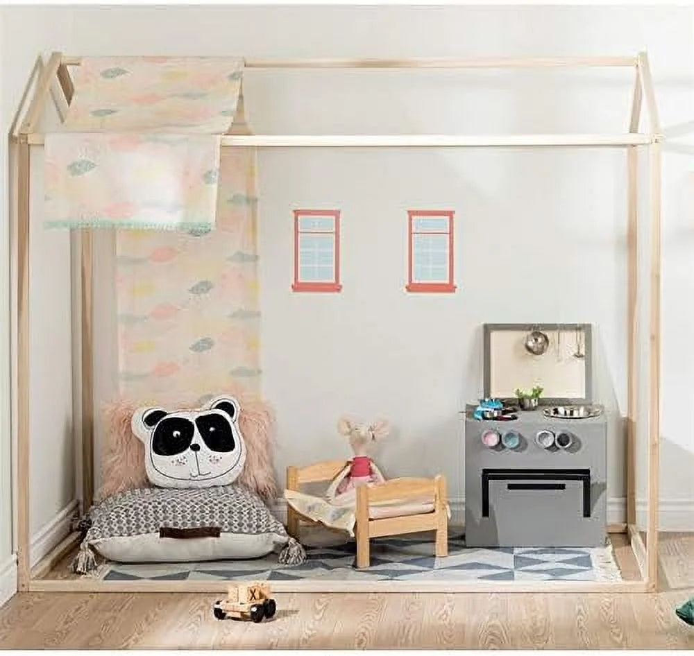 Solid Wood Canopy Platform Bed Frame D3768