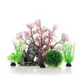 Plastic 7 Pieces Artificial Fish Tank Decor Set E8611