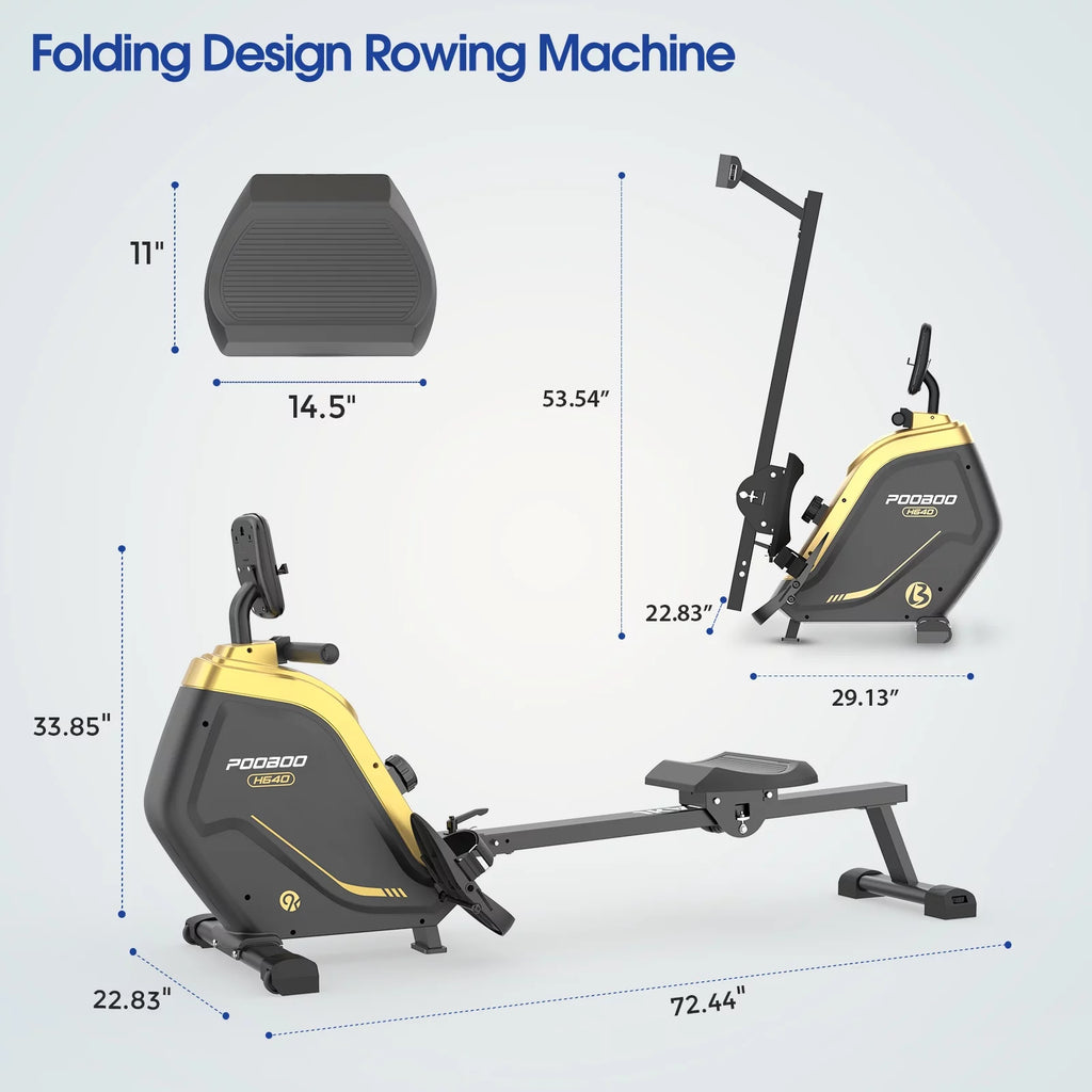 Folding Magnetic Rowing Machine with 16 level Resistance K5491